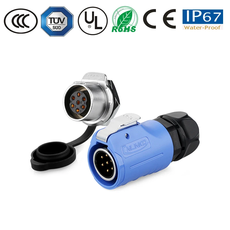 Водонепроницаемый 7 контактный разъем питания IP67 панель светодиодный M20 уличный