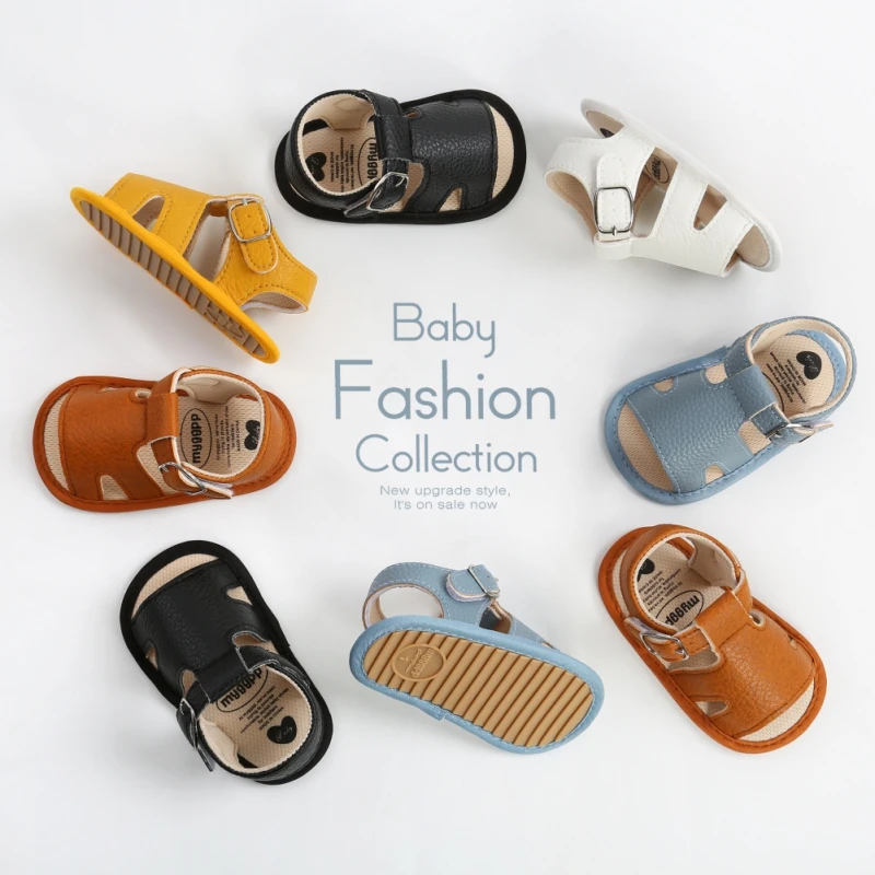 

2021 Cute Summer 1 Year Baby PU Breathable Soft Soled Sandals For Toddlers 0-18M