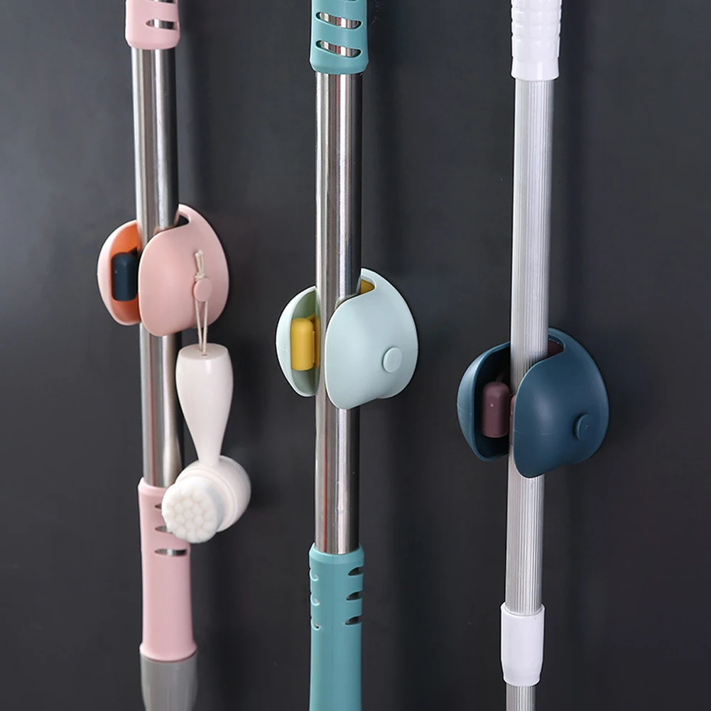 

1pc Adhesive Multi-Purpose Hooks Wall Mounted Mop Organizer Holder Rack Brush Broom Hanger Hook Kitchen Strong Hooks