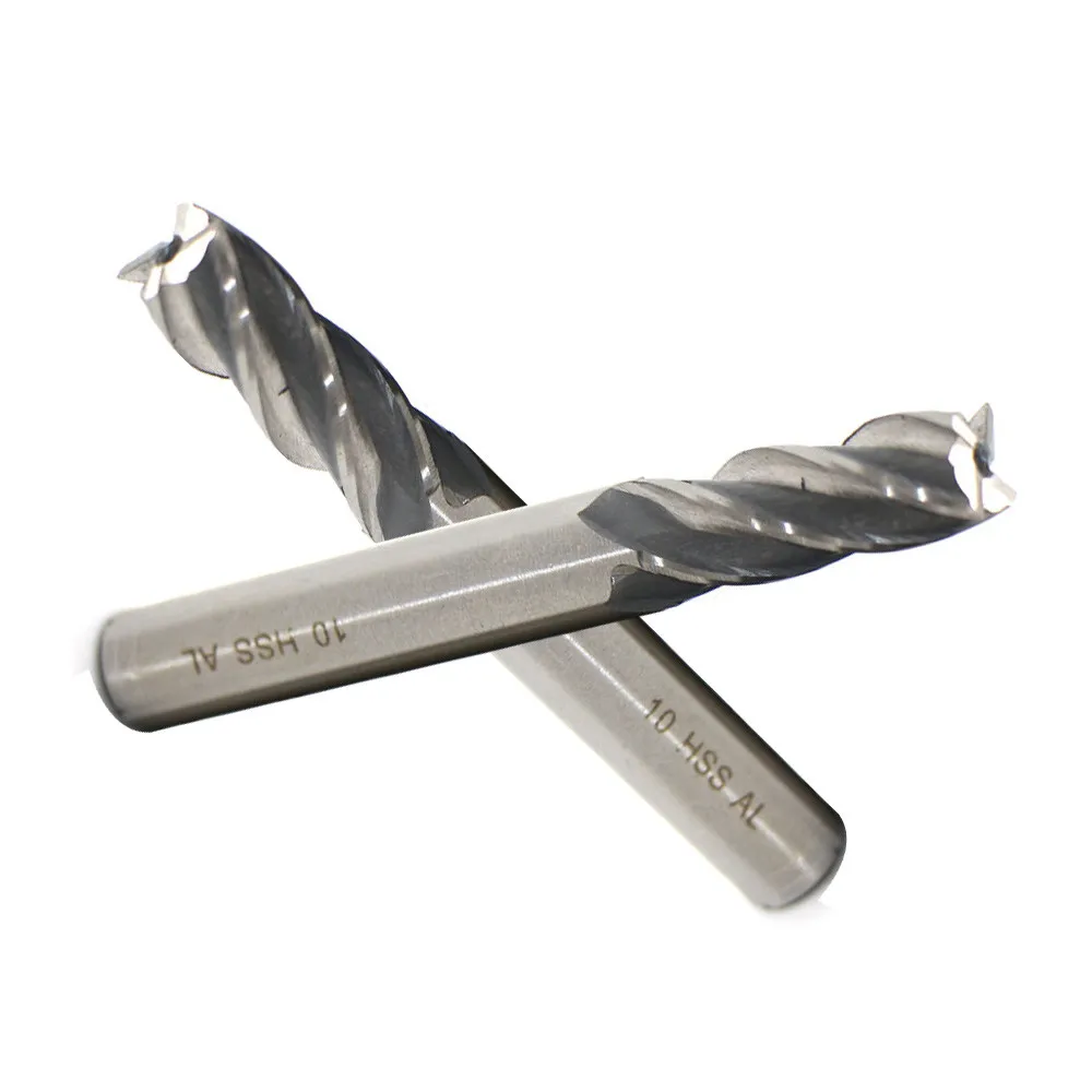 2 шт. 10 мм HSS фрезерный станок с ЧПУ цилиндрическим хвостовиком 4 Флейта концевой