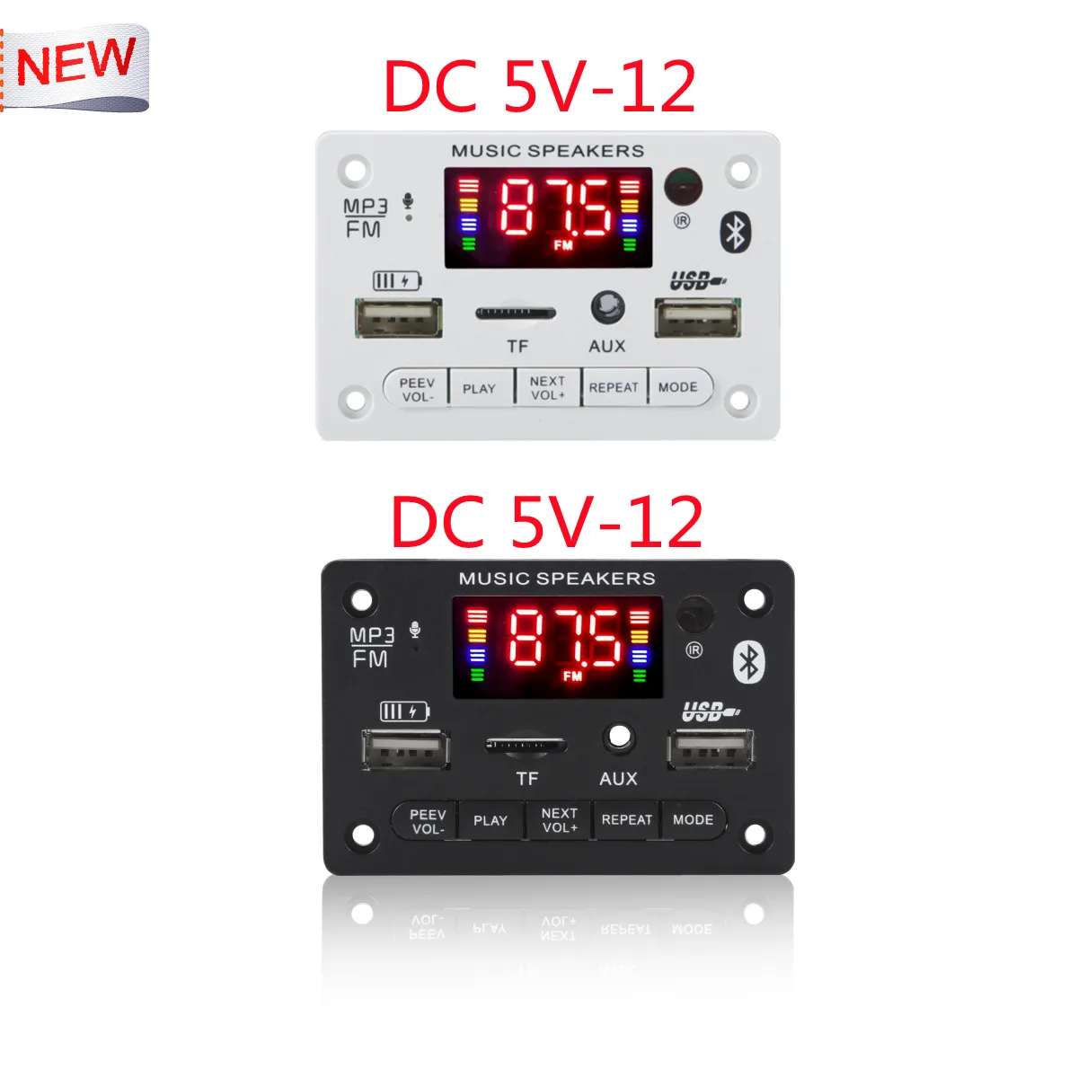 

Hands-free Big color screen 5V-12V MP3 Player Module Decoder Board Bluetooth MP3 Car Radio Kit FM TF USB 3.5 MM WMA AUX Audio