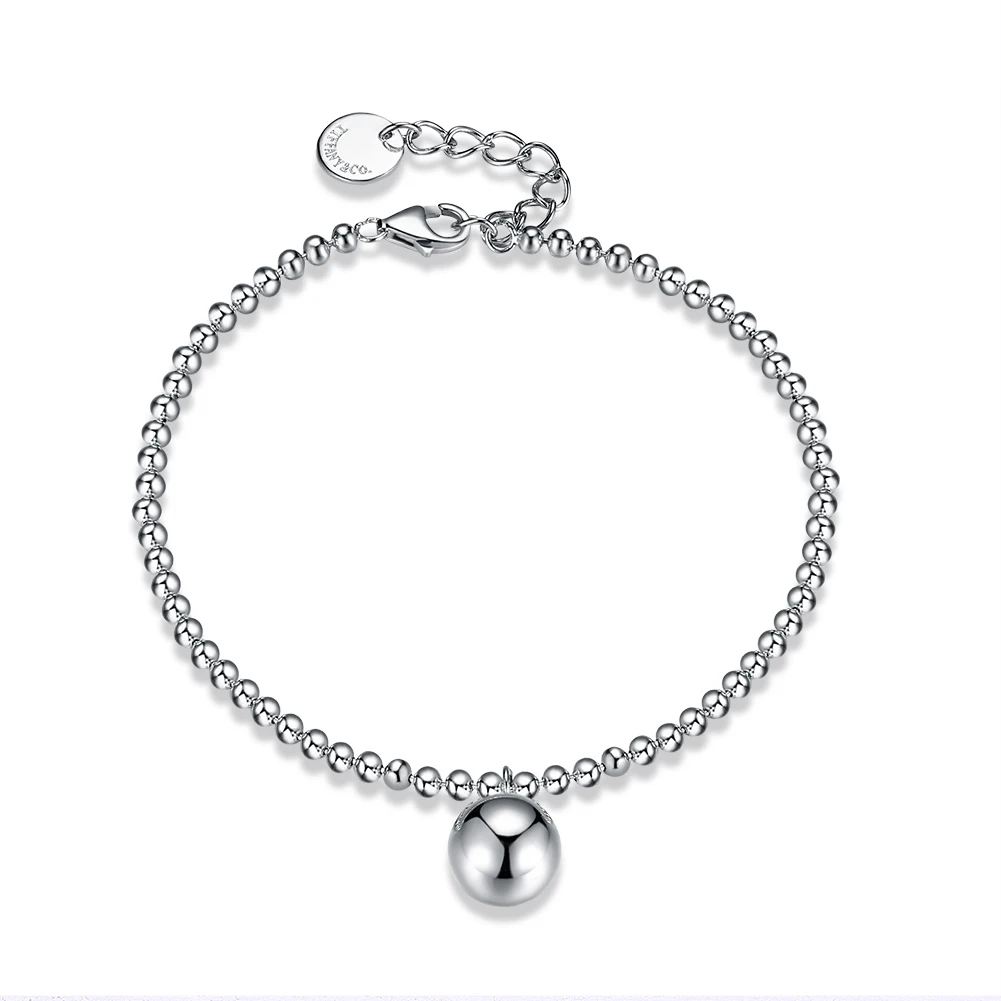 

ZEMIOR Genuine S925 Sterling Silver Anklets For Women Simple Bohemian Beaded Chain & Link Hot wife Anklet Trendy Jewelry Gift