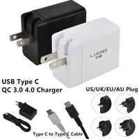 liangpw 5v 9v 12v 18w qc 3 0 4 0 quick charge type c travel charger for samsung huawei vivo oppo xiaomi and other usb c phones