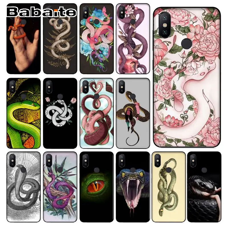 Чехол для redmi 7 милый Змеиный ТПУ мягкий черный силиконовый чехол телефона 5plus 5A 6pro