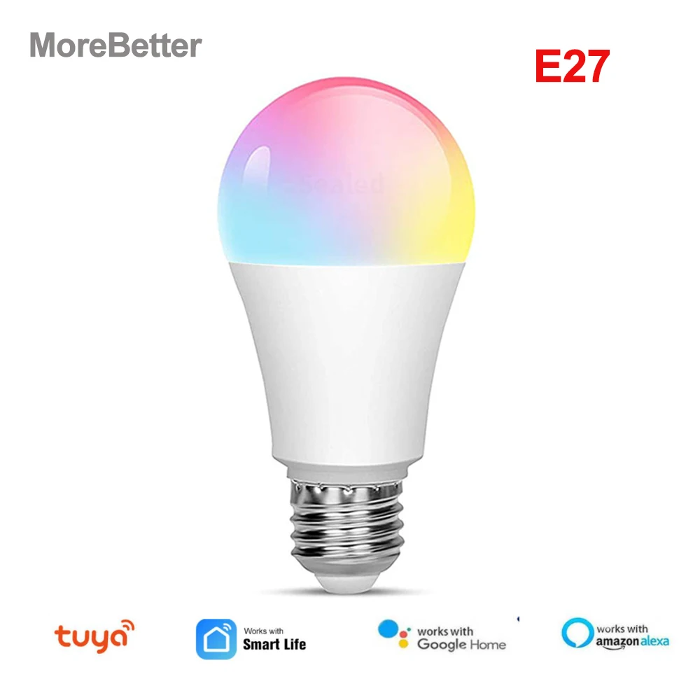 Tuya Wifi Smart LED Light Bulb 9w 10w E27 Multicolor Light Bulb Work with Alexa Google Home RGB Changing Bulb Smart Life APP