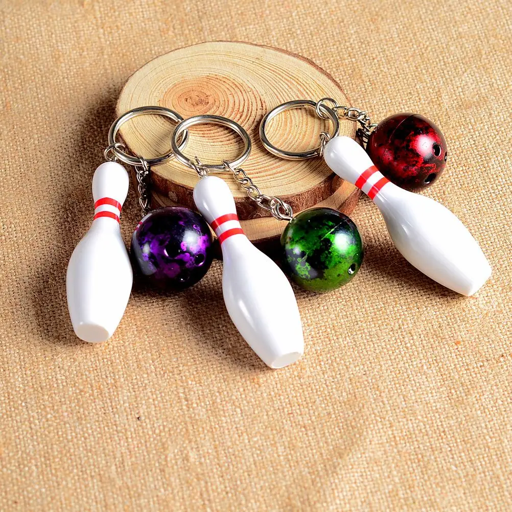 8 Pcs Mini Bowling Keychains Hanging Ornament Portable Decoration Keychain Key Holder Keyring for Friends Children Family | Спорт и