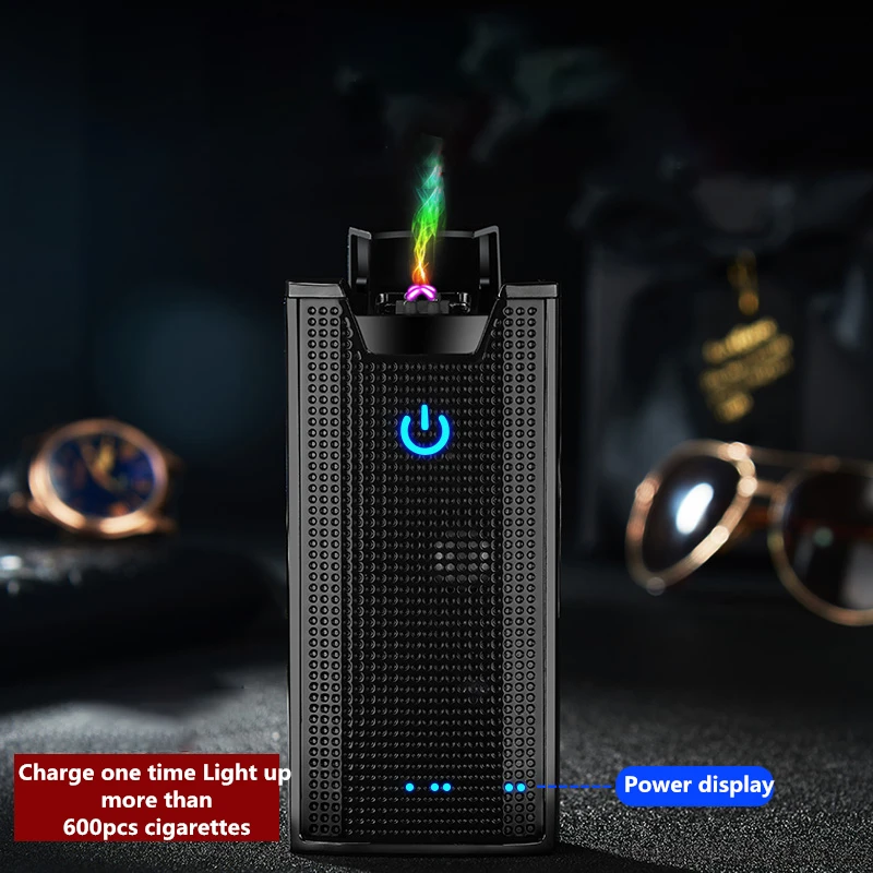 Electric Lighter with power bank dual arc Bluetooth TM sound rechargeable windproof smoking accessories Christmas men gift | Дом и сад