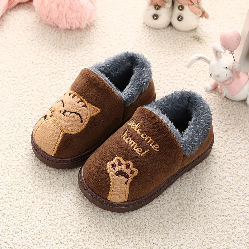 

Children's Cotton Slippers Winter Cute Men and Women Baby Cartoon Korean Home Indoor Non-slip Bag with Children's Cotton Shoes