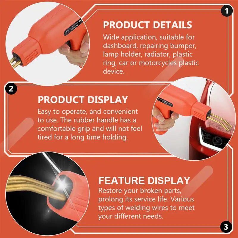 

1 Set Durable Car Bumper Welder Hot Stapler Mudguard Fairing Welding Machine Comes With 200 Repair Nails Utility Knife And Plier