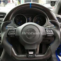 carbon fiber steering wheel for volkswagen vw golf 5 6 mk6 gti r jetta mk5 passat b6 b7 cc polo sharan tiguan seat leon