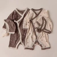 newborn baby girl boys clothes set cotton long sleeve printed robehat korean style spring autumn toddler baby girl boys pajamas