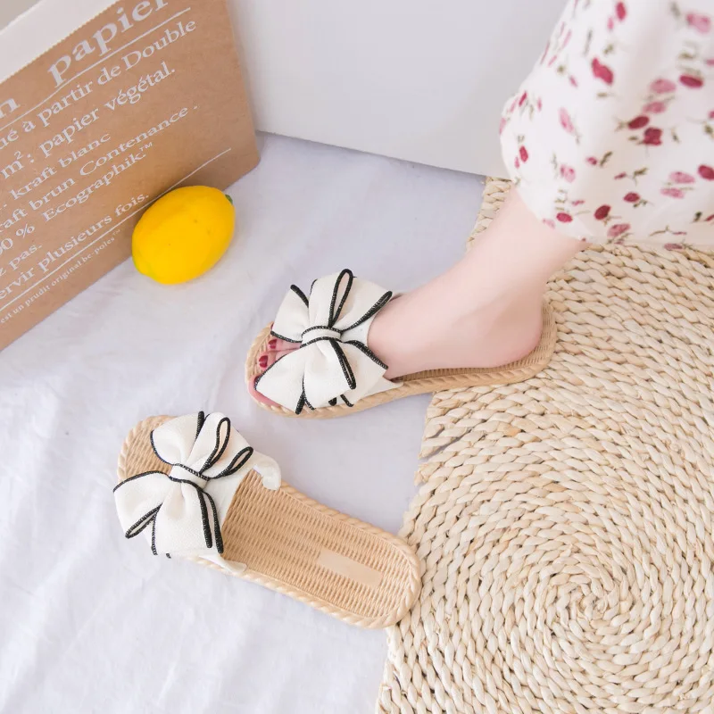 

Ladies Bowknot Summer New Beach Sandals and Slippers Female Korean Anti-skid Outer Wear Fashion All-match