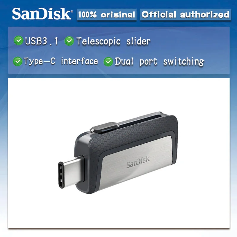 Sandisk 128GB SDDDC2 экстремально высокая скорость тип c USB3.1 двойной OTG USB флэш накопитель
