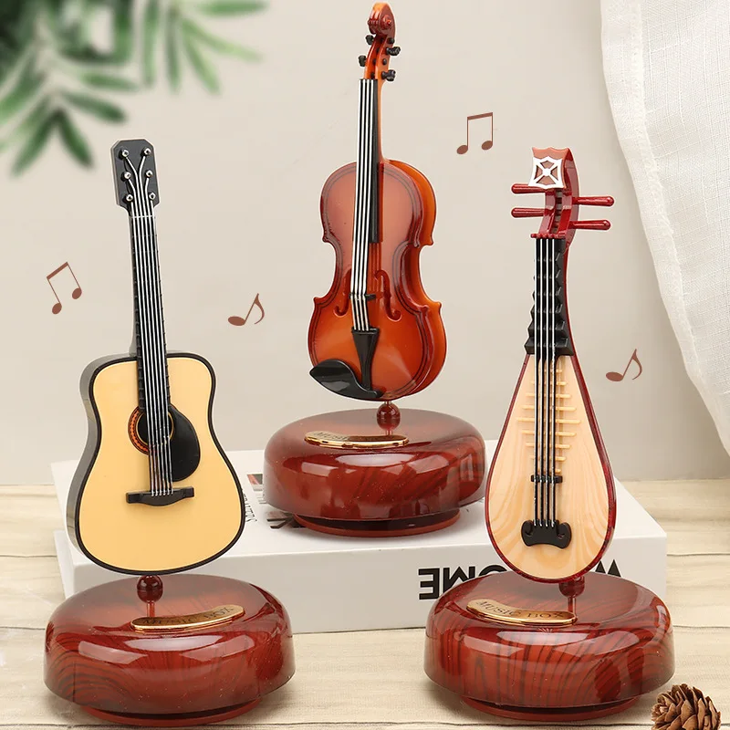 music decoration octave Box Retro musical instrument music box rotary pronunciation friend birthday personalized custom gift