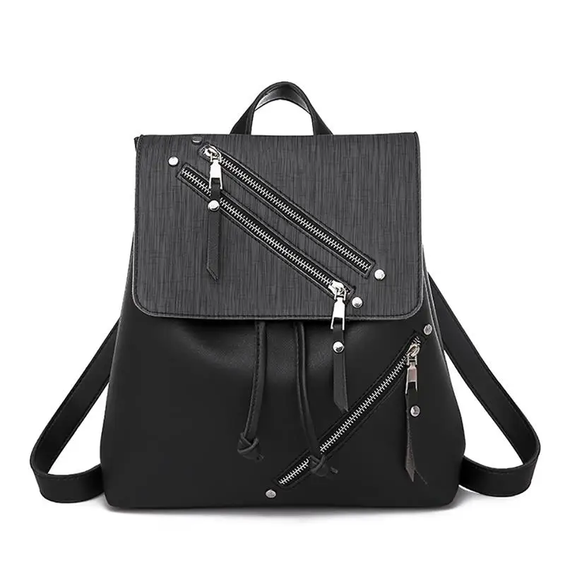 

New Women's Backpack Fashion All-Match Elegant Travel Backpack Casual Backpacks Personality Zipper Decorative Bags For Women