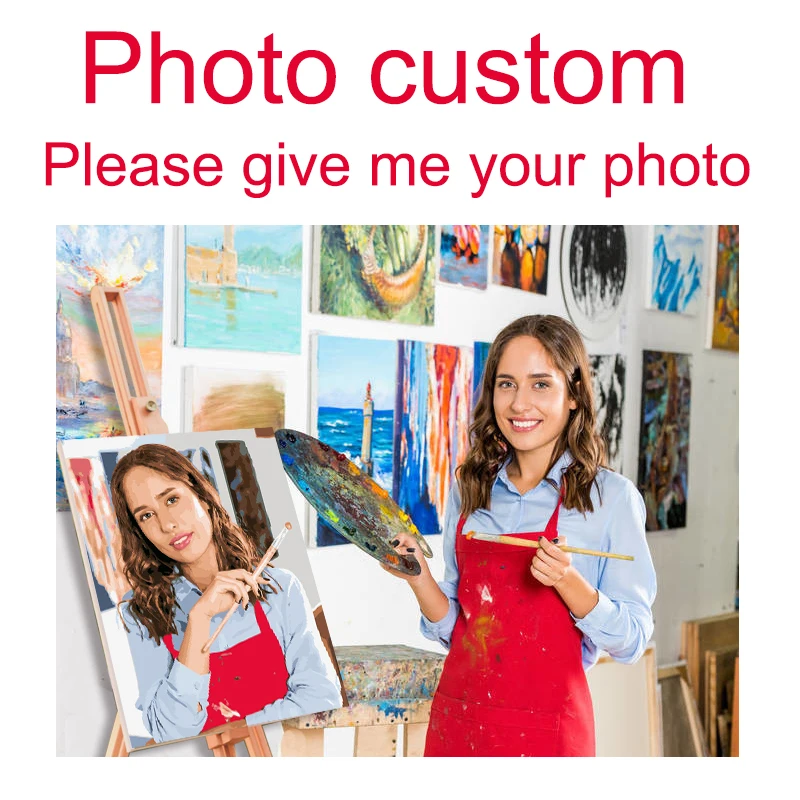 Индивидуальная краска по номерам фото на заказ DIY живопись маслом картина 40*50 см