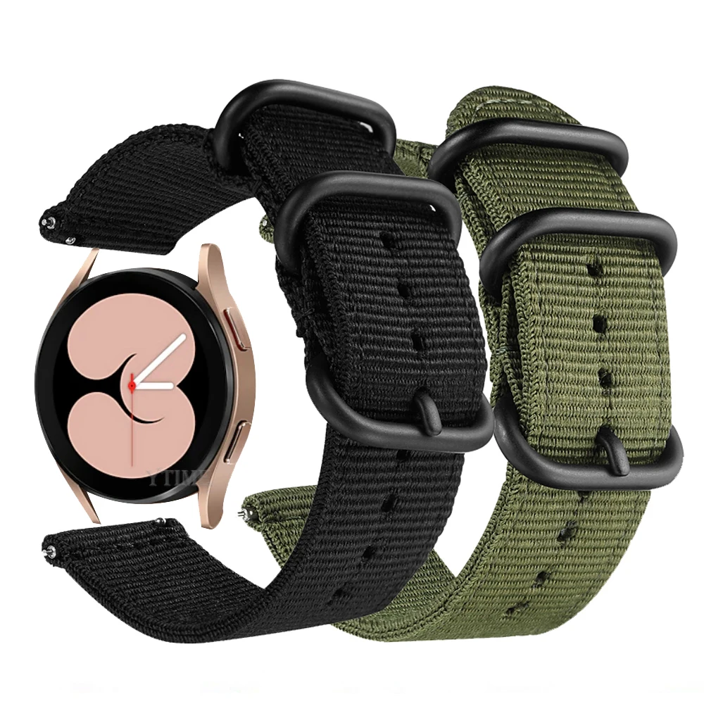 20mm 22mm Canvas Nylon Band for Samsung Galaxy Watch 4/Classic/3/46mm/42mm/active 2 40mm 44mm bracelet Huawei GT/2/GT2 Pro strap