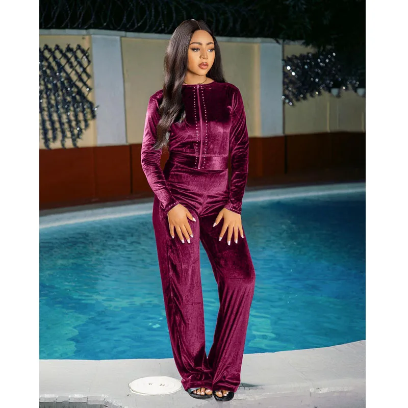 

Fall Fashion Sexy Two Piece Set Women Zip Long Sleeve Crop Top+Pants Sets Juicy Coutoure Tracksuit Club Outfits Wholesale Items