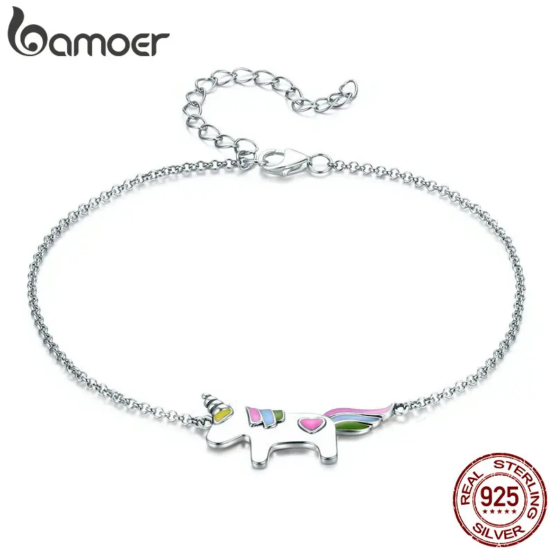BAMOER, натуральная 925 пробы, серебро, модный, с памятью, застежка-лобстер, женский браслет и браслеты, серебряные ювелирные изделия SCB077