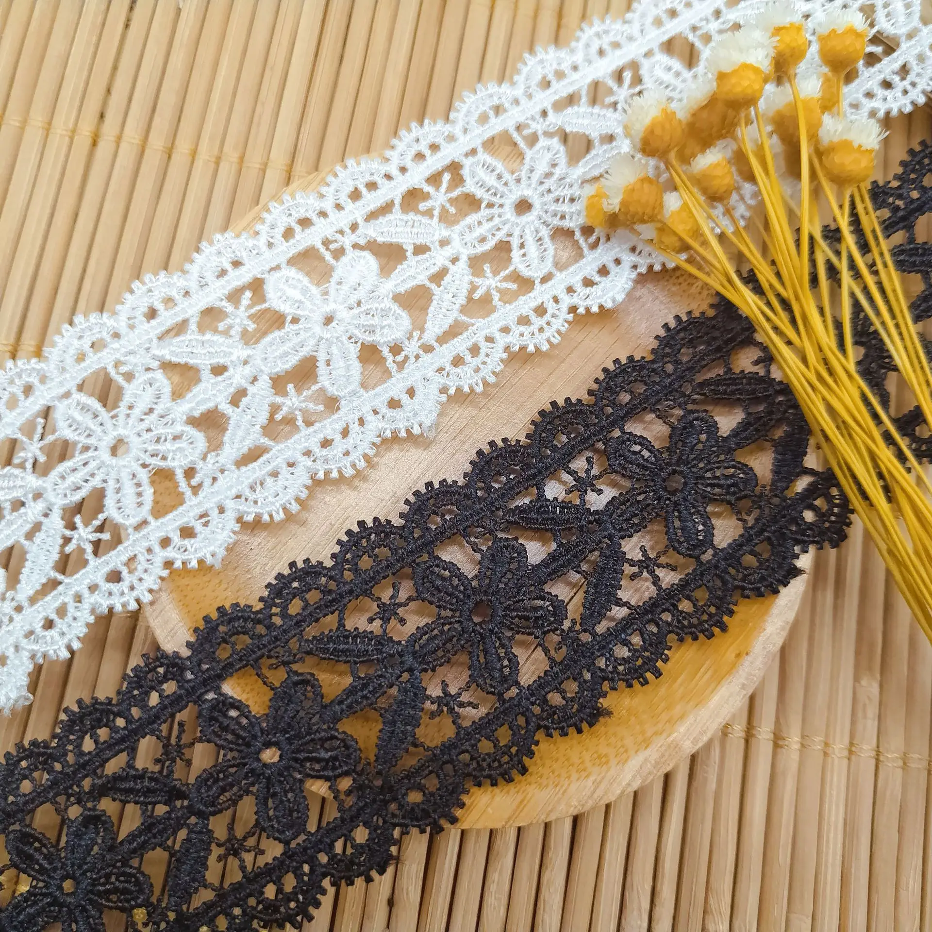 Кружевная вышивка французская кружевная лента ткань гипюр сделай сам отделка