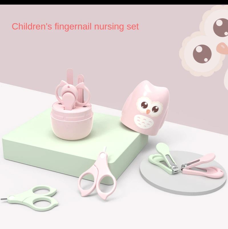 

1set Baby Nail Clippers Newborn Baby Nails Clippers Set Owl Child Safety Scissors infant set care