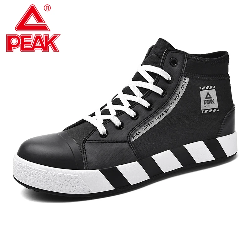 

Safety Shoes Men Women Trendy Work Boots Canvas Rubber High Cut Composite Toe Caps PEAK LR02231 Size 35 - 45