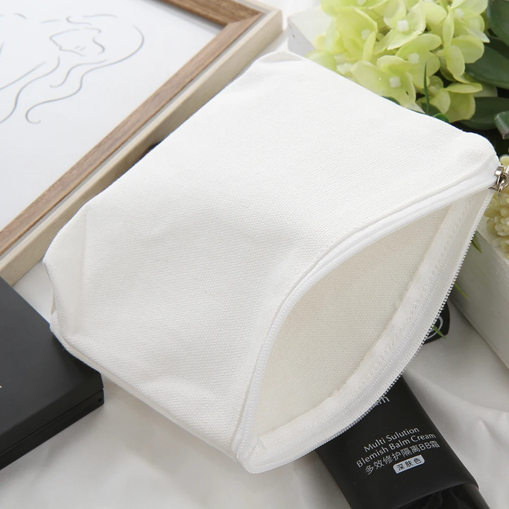

Bright Creations Canvas Makeup Bags with Zipper (6 Pack) 6 x 5 Inches, Off White DIY Cosmatic Bag