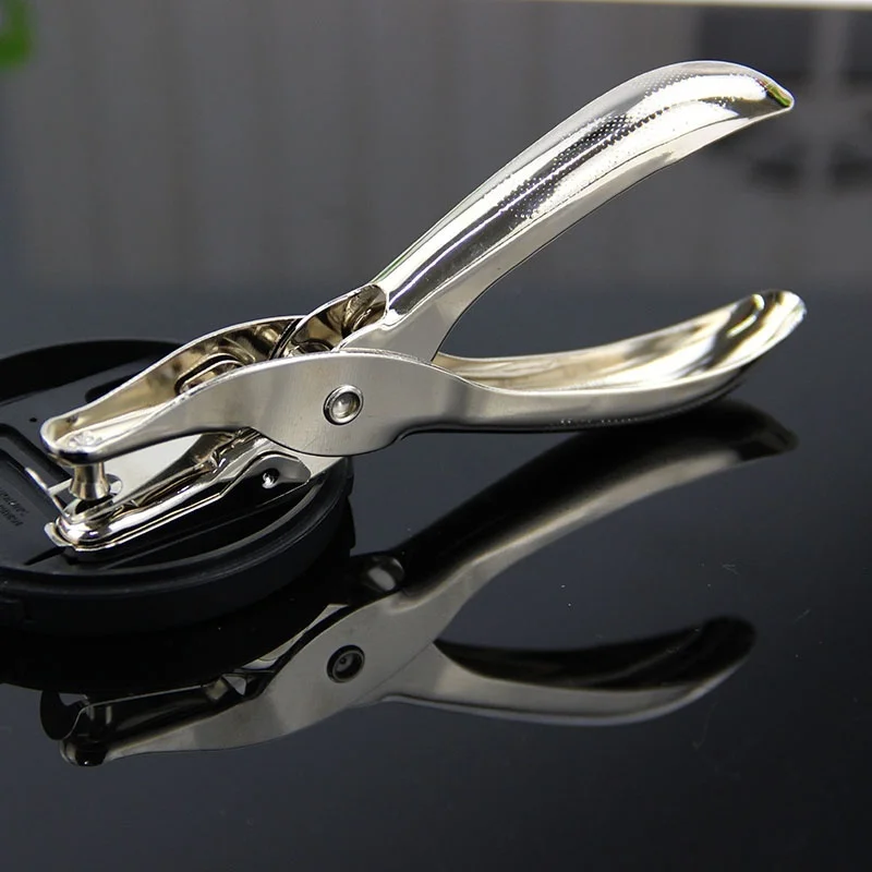 

School Office Metal Single Hole Puncher Hand Paper Punch Single Hole Scrapbooking Punches 8 Pages All Metal Materials 1pcs