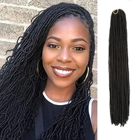 18inch sister locks afro crochet braids synthetic straight faux locs braiding hair extention ombre blonde brown golden beauty
