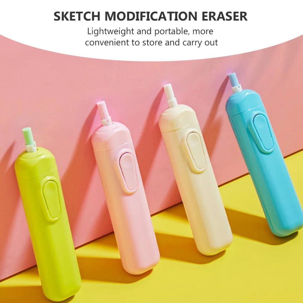 

2Pcs Student Electric Eraser School Students Stationery Painting Pencil Eraser