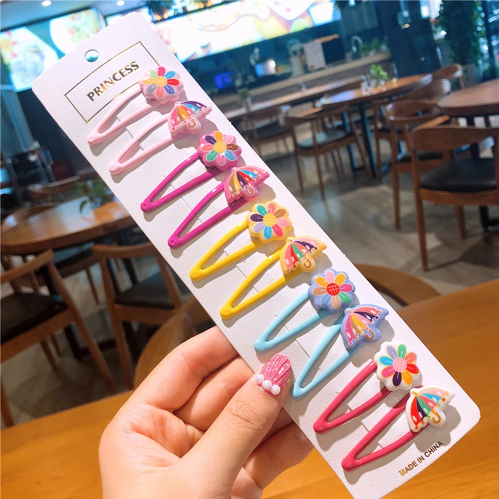 

10Pcs/Set Girls Sweet Cartoon Animals Fruit Flower Hairpins Children BB Clips Lovely Hair Clips Barrettes Kids Hair Accessories