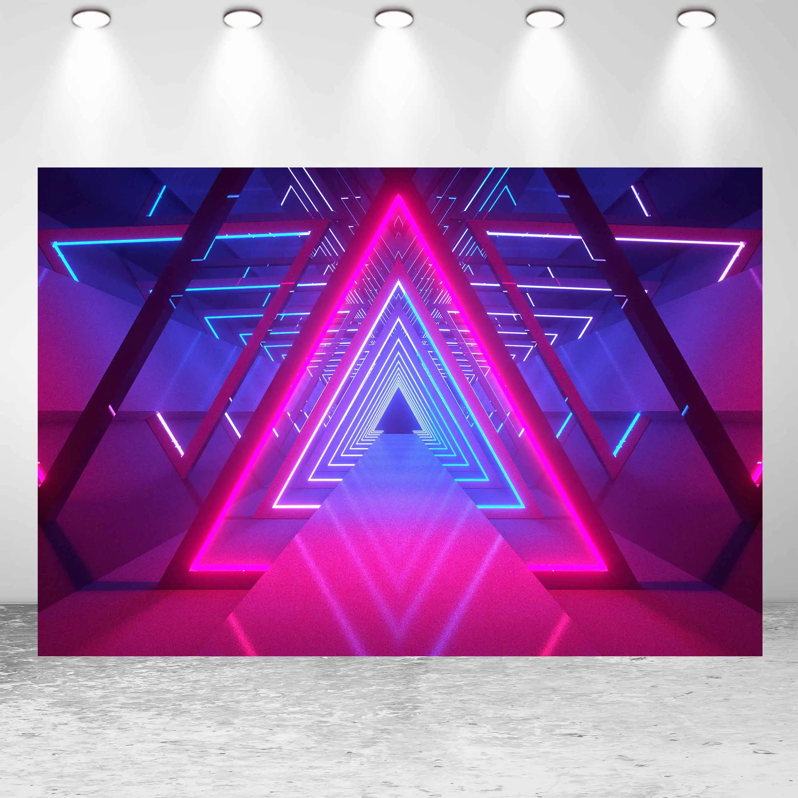 

Triangle Stage Tunnel Party Backgrounds Science And Technology Child Photo Photography Construction Fluorescence Backdrop