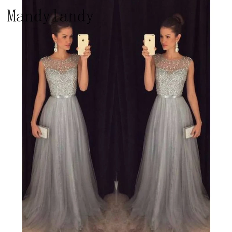 

Mandylandy Women's Elegant Sequins Party Evening Dress Ladies Sexy Sleeveless O Neck High Waist Corset Prom Gown
