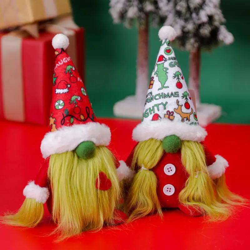 

Рождественское украшение, Зеленая кукла Боб, Рождественский вор, ткань монстра, декоративный реквизит для украшения дома, кабинета, окна, ра...