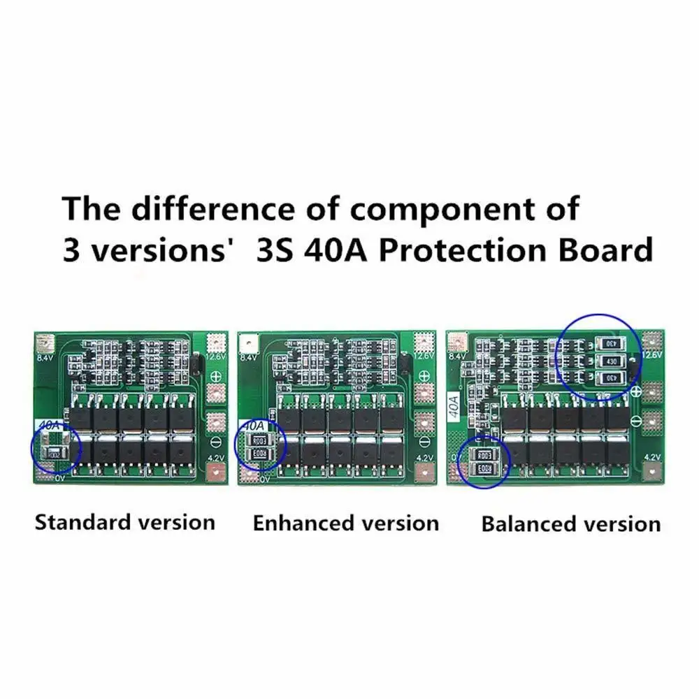 Защитная плата 3S/4S 40A/60A 18650 BMS для зарядки литий-ионных батарей двигателя