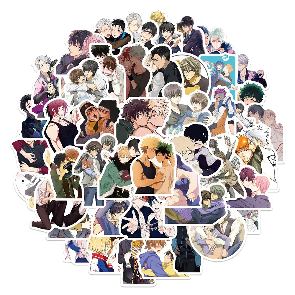103050pcs gay bl boys love anime stickers cartoon decals skateboard laptop guitar suitcase motorcycle waterproof sticker toy free global shipping