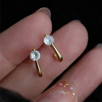 hi man japanese ins three dimensional oval crystal s925 sterling silver stud earrings women fashion temperament jewelry