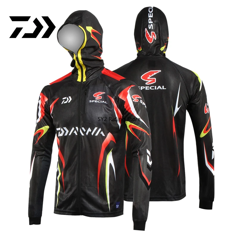 

2021 Daiwa Fishing Clothing Summer Qucik Drying Sun Protection Anti-UV Fishing Jacket Breathable Hooded Cycling Fishing Shirt
