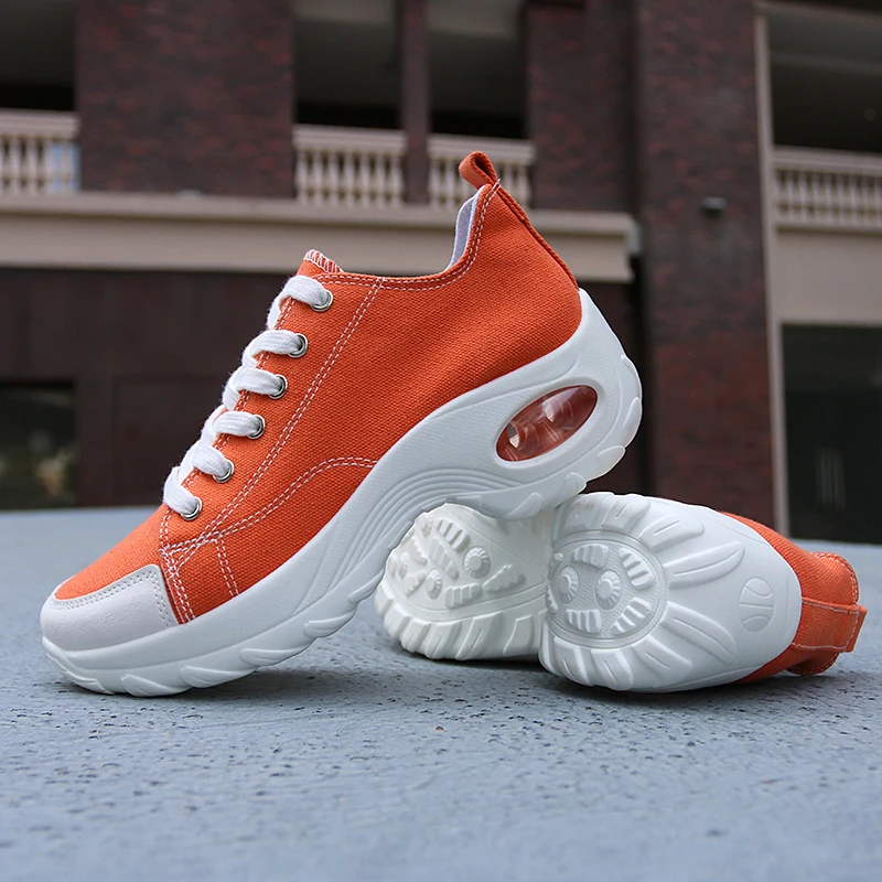 

Women Shoes 2021 Increase Lace-Up Canvas Calceus Japanese Style Casual Vulcanized Schuh Cushioning Walking Zapatillas Mujer A40