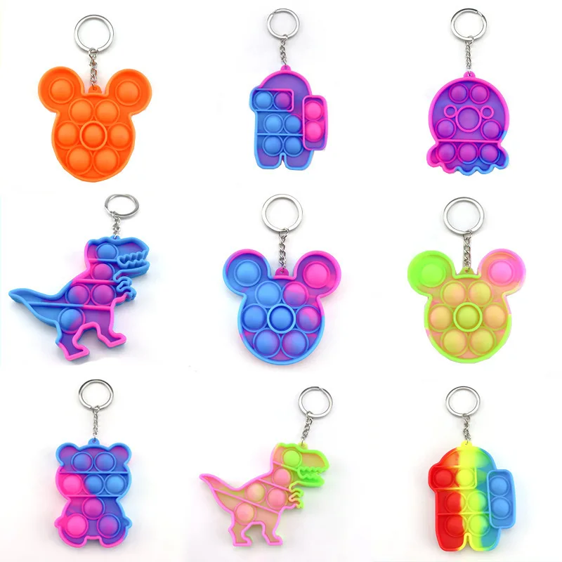 

Mini Push Bubble Sensory Fidget Toys Keychain Simple Dimple Squishy Anti Stress Reliever For Adult Kids Popite Fidget Toy Funny