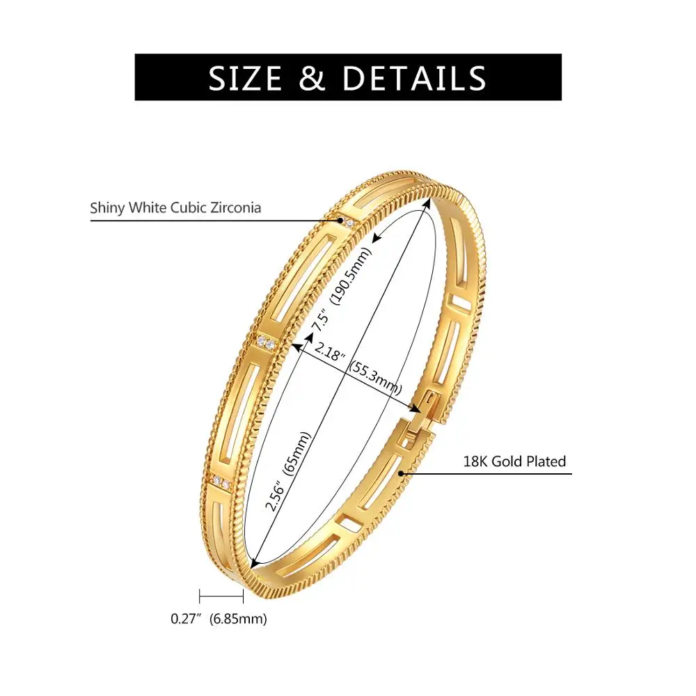 Женский браслет золотого цвета с кубическим цирконием и выдолбленным дизайном