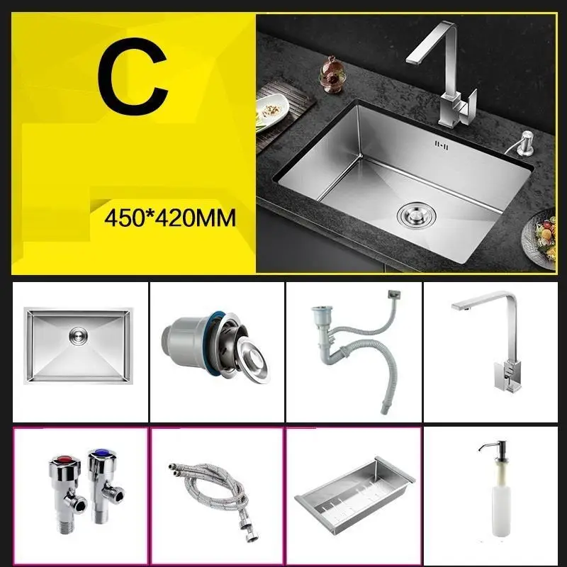 MODEL C Кухонная раковина Keuken Gootsteen Integral Zlewozmywak Ze Stali Nierdzewnej Inox Afwasbak Pia Cozinha Lavabo Fregadero De Cocina - Цвет: MODEL C