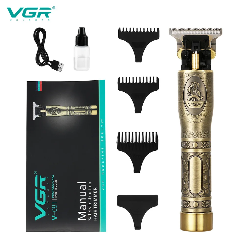 

VGR New Professional Oil Clipper Hair Clipper Men's Razor Knife Hair Salon Engraving Notched Electric Clippers Retro Electric Cl