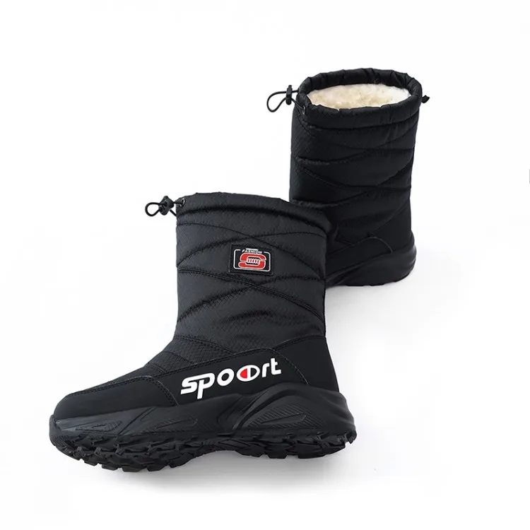 Женские зимние шикарные Теплые Зимние ботильоны на меху с подкладкой; обувь без застежки; большие размеры; 2 цвета; цвет черный, темно-синий; консервативный дизайн; A1639 - Цвет: Черный