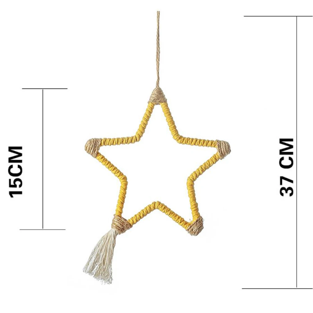 Wall Hanging Nordic Style Woven Star Wreath with Tassel for Home Apartment Nursery Party Decor Christmas Ornaments 2020 | Дом и сад