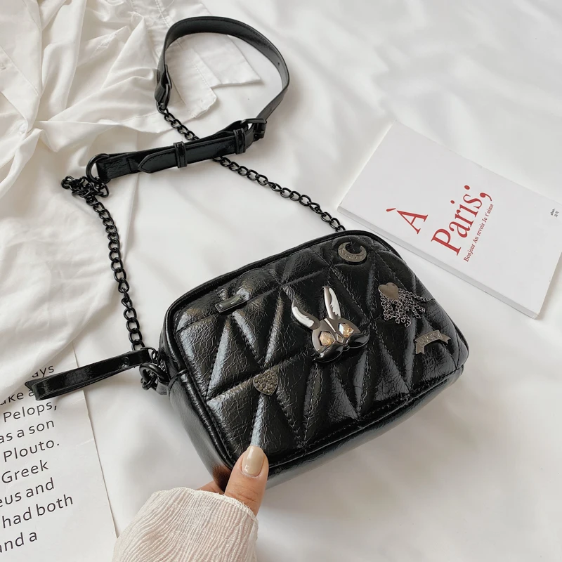 

Louis Pu Leather Crossbody Bags For Women 2020 Chains Shoulder Messenger Bag Female Ladies Hand Sling Luxury Handbags Designer