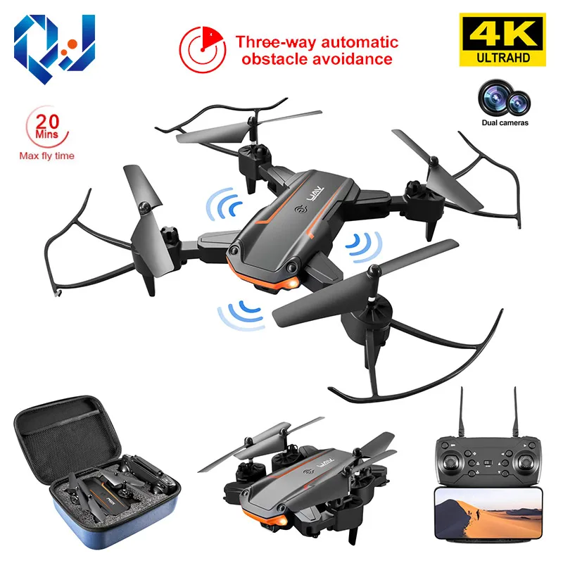 

2022 QJ новый мини-Дрон KY603 4K HD Двойная камера с режимом предотвращения препятствий удержание высоты складной Квадрокоптер для мальчиков игруш...