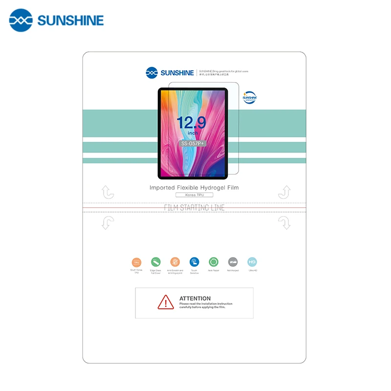 SUNSHINE SS-057P SS-057P+ HD Hydrogel Film Sheets Front Rear Film for IPad Tablet Protective SS-890C Cutting Machine Back Cover