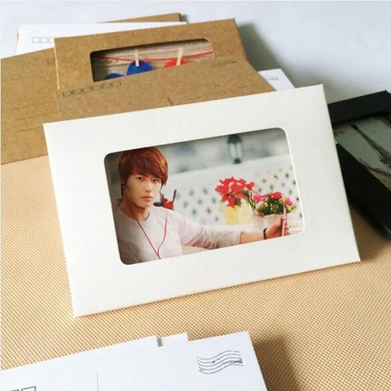 10 шт./лот конверты из полой бумаги черный/белый/коричневый крафт бумага в ретро