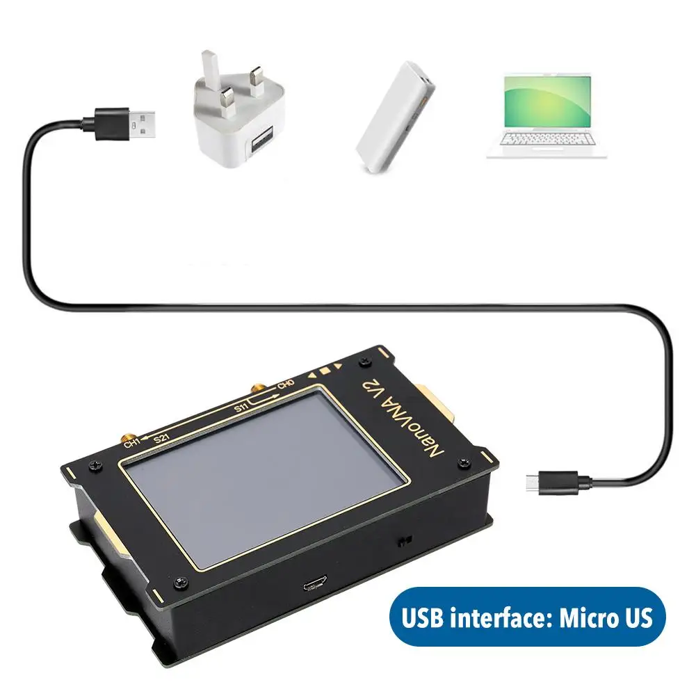 New 3.2 Inch LCD Display NanoVNA V2 HF VHF UHF Nano VNA Vector Network Analyzer Antenna With Battery Case |